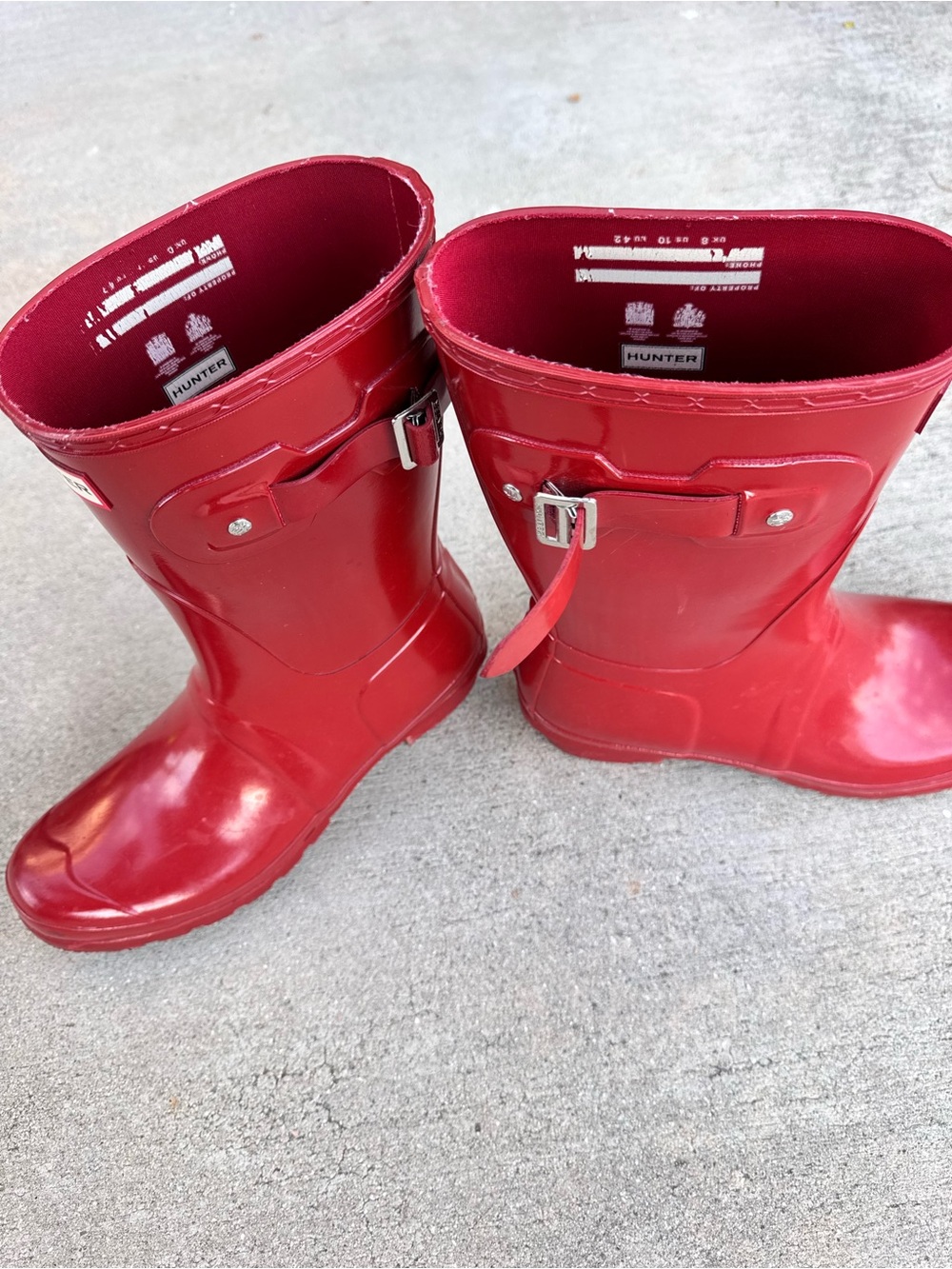 Hunter Original Short Gloss Rain Boots in Red